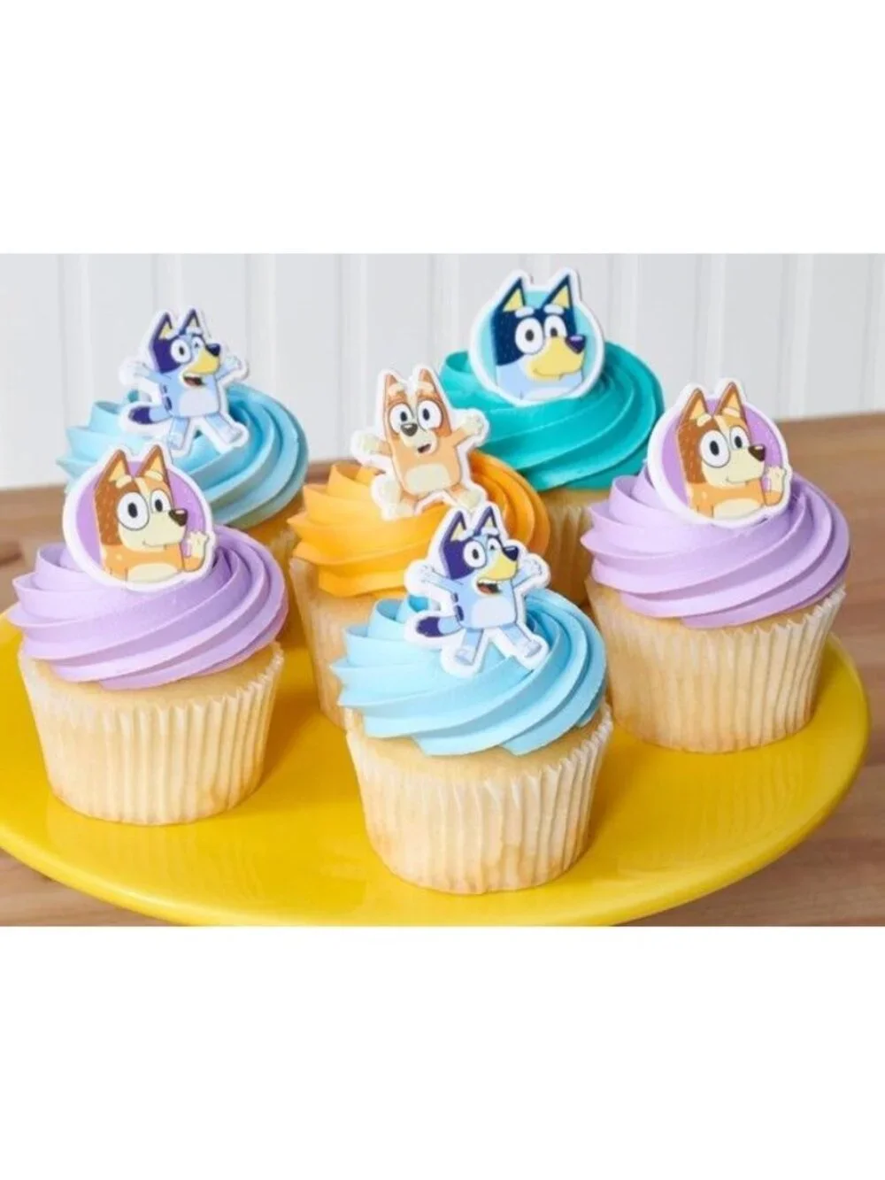 Bluey So Much Fun Rings Cupcake Decorations 24 -3D Food Safe Cake Toppers